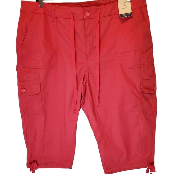 New Plus Size Coral Capris Size 22W - Picture 2 of 5